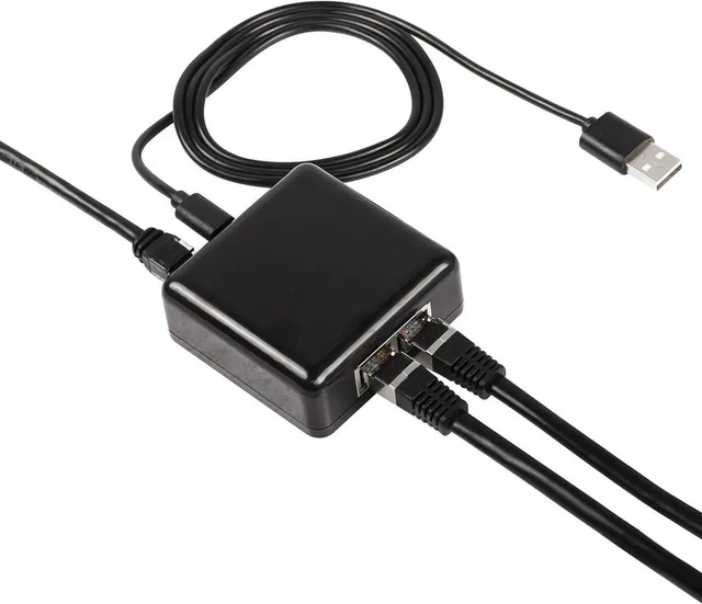 Alt view image 6 of 7 - RJ45 Network Splitter Adapter Gigabit,1000Mbps Ethernet Cable Splitter 1 to 2, RJ45 Network Extension Connector,Two Devices Share The Internet at The Same Time(Gigabit 1 to 2)