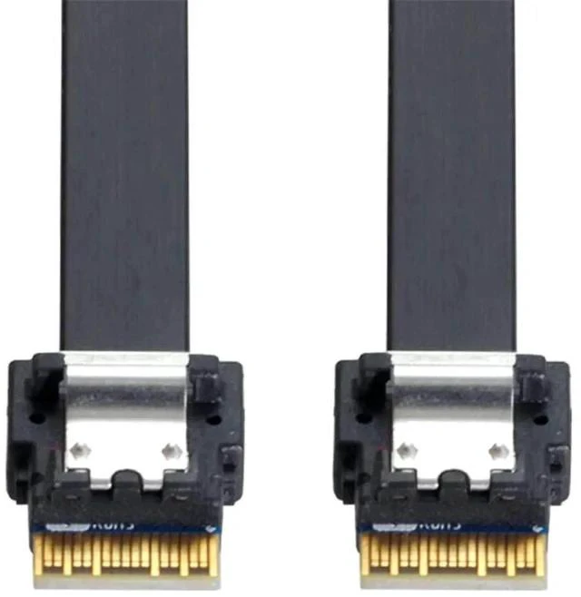 Alt view image 4 of 7 - 40cm SFF-8654 Male to Male Slimline SAS 4.0 Internal Cable, 38Pin 4i PCIe 4.0 Slim SAS Wire for Server RAID Controller, NVMe Backplane & Dense Compact Storage Chassis