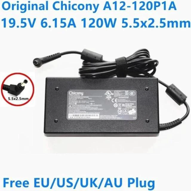 Main image of Chicony 19.5V 6.15A 120W A12-120P1A AC Power Supply Adapter for GE60 GE72 GP60 GP70 PE62 GL62 GF63 Laptop Charger