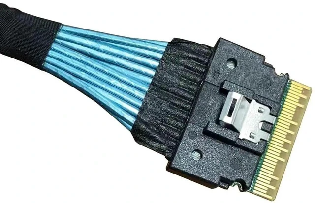 Alt view image 3 of 6 - 80cm PCIe x8 to Dual x4 Splitter Cable, 74Pin to Dual 36Pin PCI Express Extension Cord