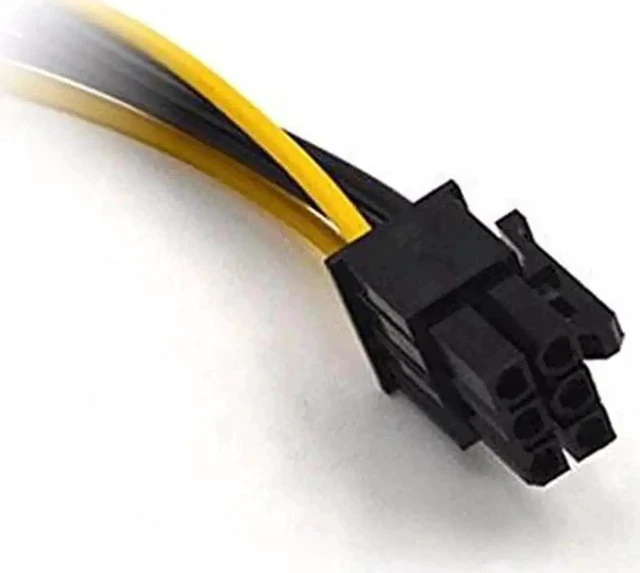 Alt view image 2 of 2 - 6 Inch PCIe 6 Pin to Dual 4 Pin Molex LP4 Power Adapter Cable, PCI Express 6Pin to 2x IDE 4Pin Converter Cord for Gaming Graphics Video Card GPU Power Supply