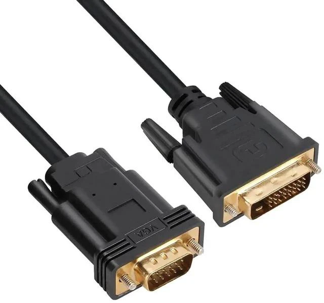 Main image of 6FT DVI-D 24+1 Male to VGA Male Video Cable, Gold-Plated DVI to VGA Converter Cord for PC, Laptop, Graphics Card, Monitor and HDTV
