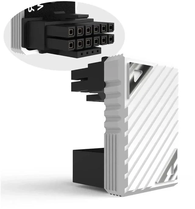 Main image of PCIe 5.0 16Pin 12VHPWR 180 Degree U-Turn Adapter, Male to Female F-Type Angled GPU Power Connector, White for RTX 40/50 Series Graphics Cards