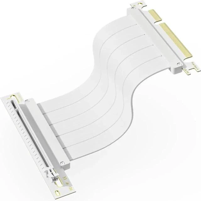 Main image of 200mm PCIe 4.0 x16 Flexible GPU Riser Cable, 90 Degree EMI Shielded PCI Express 4.0 Extender Cord with TPE Sleeves, Backward Compatible with PCIe 3.0/2.0