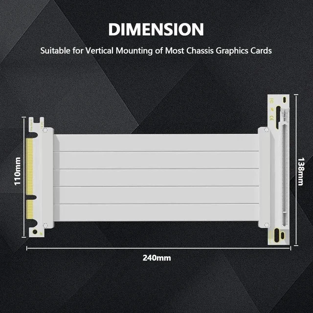 Alt view image 4 of 7 - 200mm PCIe 4.0 x16 Flexible GPU Riser Cable, 90 Degree EMI Shielded PCI Express 4.0 Extender Cord with TPE Sleeves, Backward Compatible with PCIe 3.0/2.0