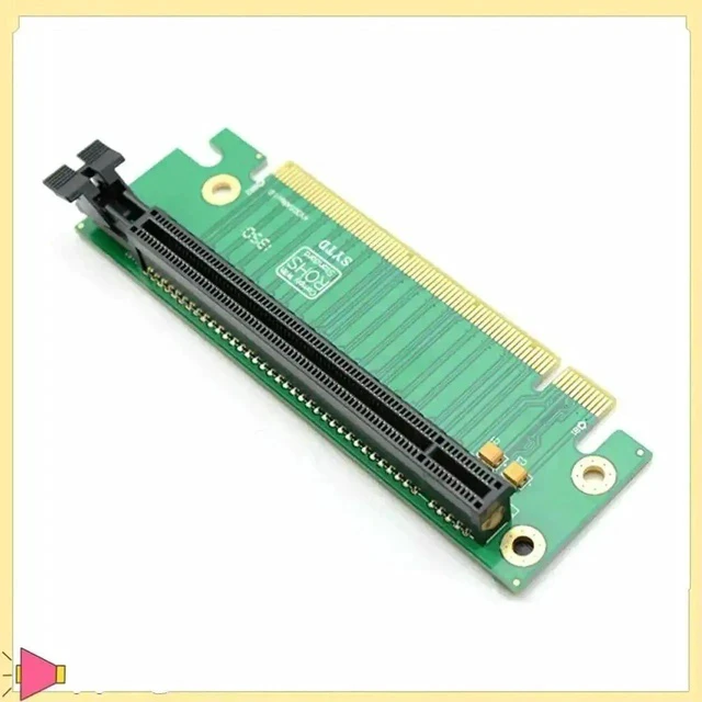 Alt view image 2 of 4 - PCIe X16 90 Degree Right Angle Riser Card, PCI Express 16X Slot Converter Expansion Adapter for 2U Computer Chassis