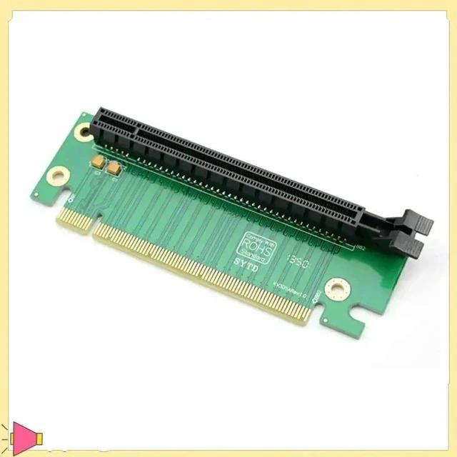 Alt view image 3 of 4 - PCIe X16 90 Degree Right Angle Riser Card, PCI Express 16X Slot Converter Expansion Adapter for 2U Computer Chassis