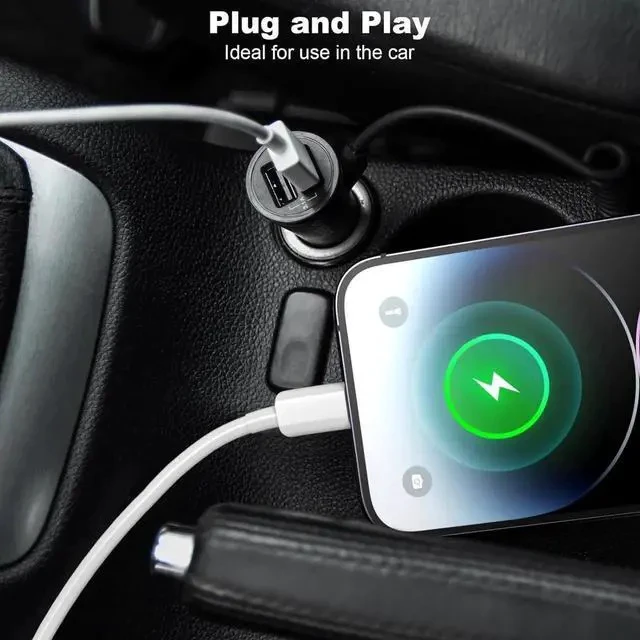 Alt view image 3 of 7 - Car Carplay Cable 3FT Car Charger Cord USB A to Lightning Cable Compatible for iPhone 14 13 12 11 Pro Max XR XS X 8 7 6 Plus SE iPad Charging Cord