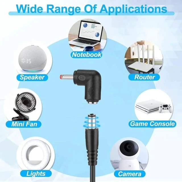 Alt view image 7 of 7 - USB C to DC Adapter Barrel PD Trigger Cable(3.3ft) with 10 Connector Tips USB to DC Power Cable can Switch Voltage by Pressing The Key Support LED Display Voltage