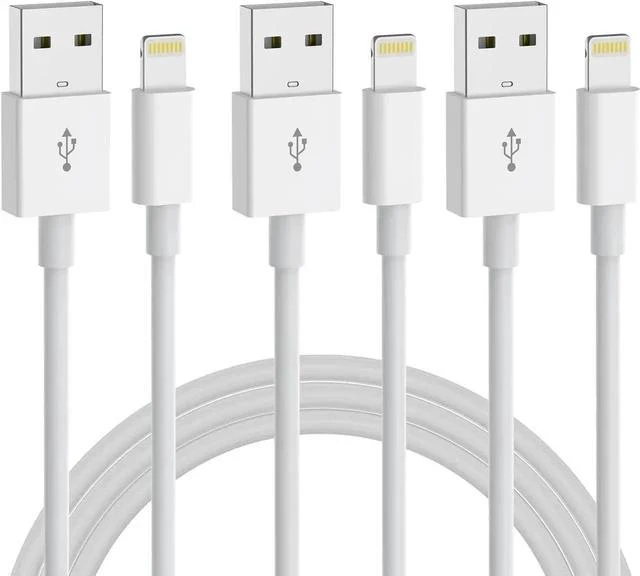 Main image of 3-Pack 6ft Lightning Cable for iPhone Fast Charging USB A to Lightning Cable Compatible with iPhone 14 Pro Max/14 Pro/13/12 iPad AirPods MFi Certified