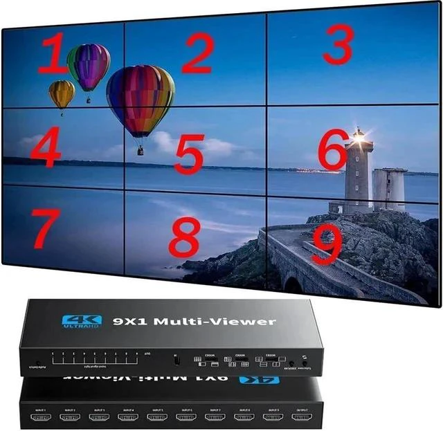 Main image of HDMI Multi-Viewer Nine 9x1 Seamless Switch 4K/1080p Switcher w/10 Display Modes Out for PS4 Xbox Fire Stick Blu-Ray Player