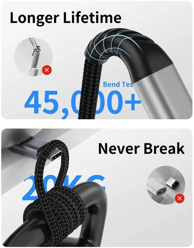 Alt view image 5 of 5 - 6 inch USB C to Lightning Cable Short 3Pack USB C iPhone Charger Cord Braided 0.5FT Type C to Lightning Cable PD Fast Charging for iPhone 14 13 12 11 Pro Max Mini 10 8 7 Plus XR XS SE AirPods