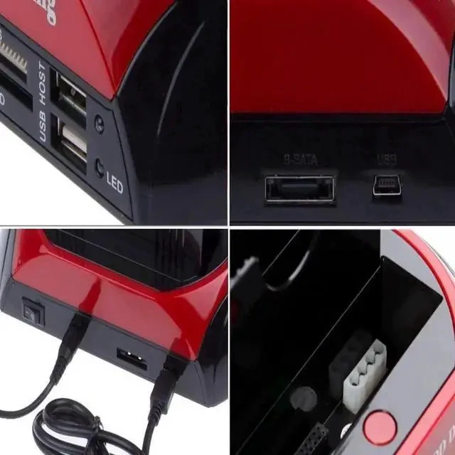 Alt view image 7 of 7 - Dual Slots USB 2.0 to SATA IDE HDD Docking Station with Card Reader for 2.5 3.5 Inch IDE SATA Hard Drive
