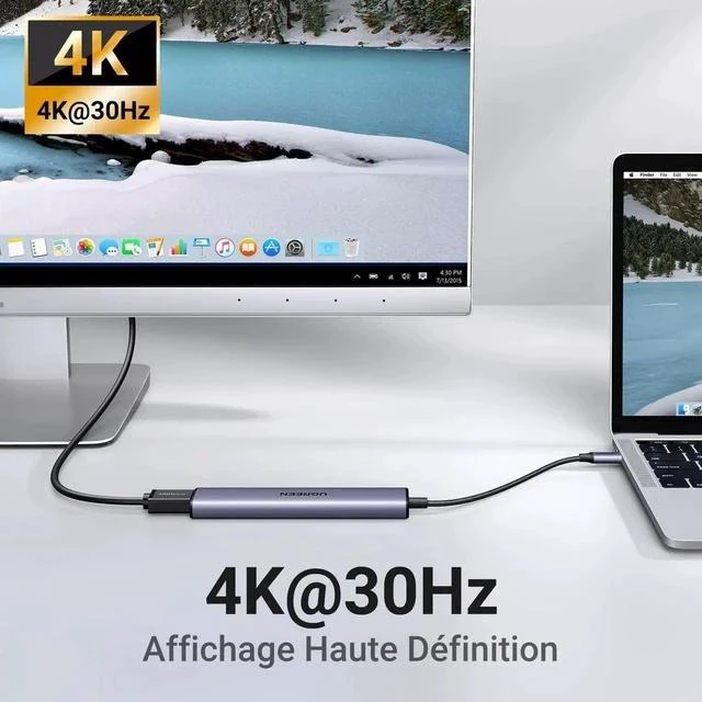 Alt view image 2 of 7 - UGREEN Revodok 105 5-in-1 USB C Multiport Adapter, 4K HDMI, 100W PD Charging, 3 USB-A Data Ports Portable USB C Dongle for MacBook Pro/Air, iPad Pro, iMac, iPhone 15 Pro/Pro Max, XPS, Thinkpad