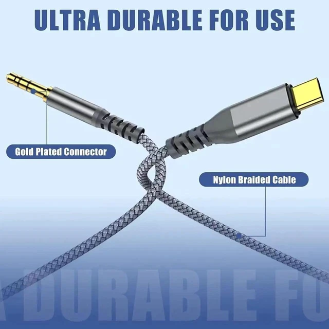 Alt view image 3 of 7 - USB C to 3.5mm Audio Aux Jack Cable Type C to Male Adapter Dongle Stereo Extension Audio Cord for Car Headphone Speakers Compatible with iPhone 15 Pro Max 15 Plus Galaxy S23 S22 S21 S20 (Grey)