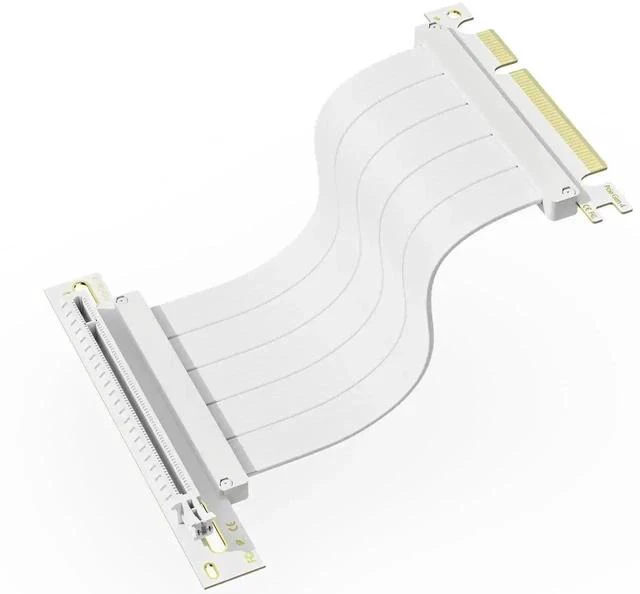 Main image of 200mm 90-Degree PCIe 4.0 x16 GPU Riser Cable, EMI Shielded Flexible PCI Express 4.0 Extender with 30AWG Wires & TPE Sleeves, Backward Compatible PCIe 3.0/2.0