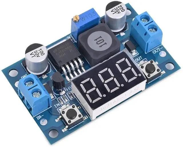 Main image of LM2596 Adjustable DC-DC Step-Down Buck Converter Module with LED Voltmeter Display, Voltage Regulator 4.0-40V Input to 1.25-37V Output Power Supply Module