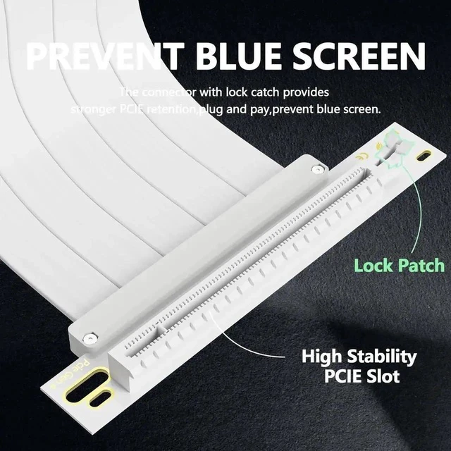 Alt view image 6 of 7 - 200mm 90-Degree PCIe 4.0 x16 GPU Riser Cable, EMI Shielded Flexible PCI Express 4.0 Extender with 30AWG Wires & TPE Sleeves, Backward Compatible PCIe 3.0/2.0