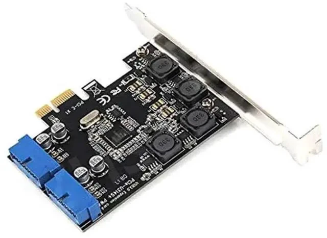 Alt view image 2 of 4 - PCI-E X1 to 2 Ports 19 Pin USB 3.0 Header PCI Express to Dual 20 Pin USB 3.0 Card