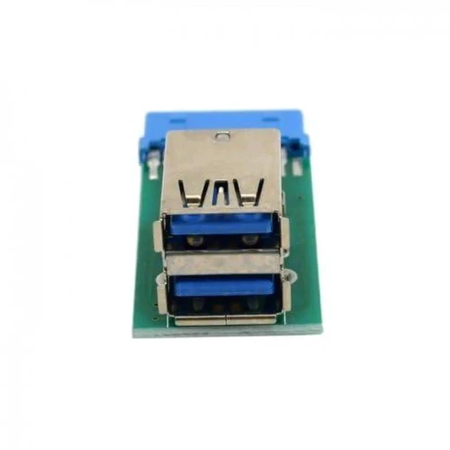 Alt view image 2 of 5 - JSER Vertical Dual USB 3.0 A Female to Motherboard 19Pin 20Pin Internal Header Adapter PCBA Board