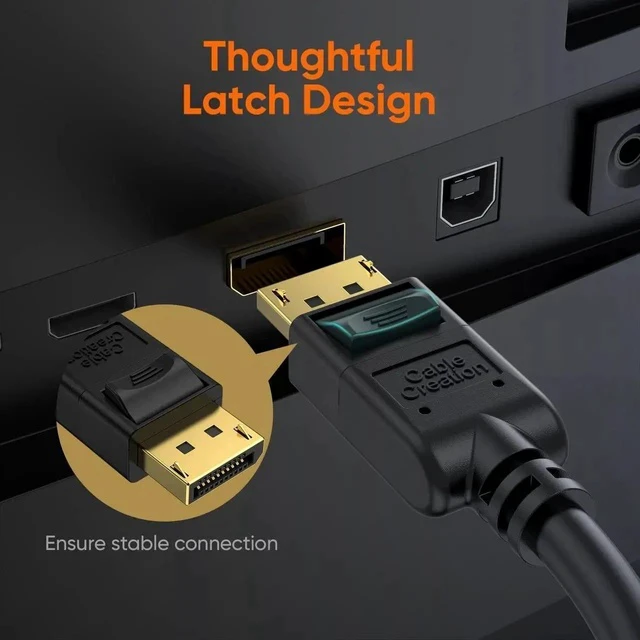 Alt view image 2 of 7 - 2 Pack Black 10FT/3M DP 1.2 Male to Male DisplayPort Cable, 4K@60Hz 2K@144Hz High Speed DP Video Cord for PC, Laptop, Monitor and Projector