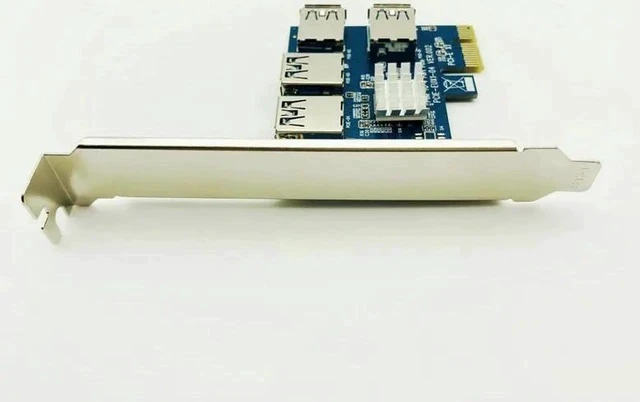 Alt view image 2 of 6 - 5PCS PCIe 1 to 4 PCI Express 16X Riser Card PCI-E 1X to External 4 PCI-e Slot Adapter Multiplier Card for Bitcoin Miner Mining