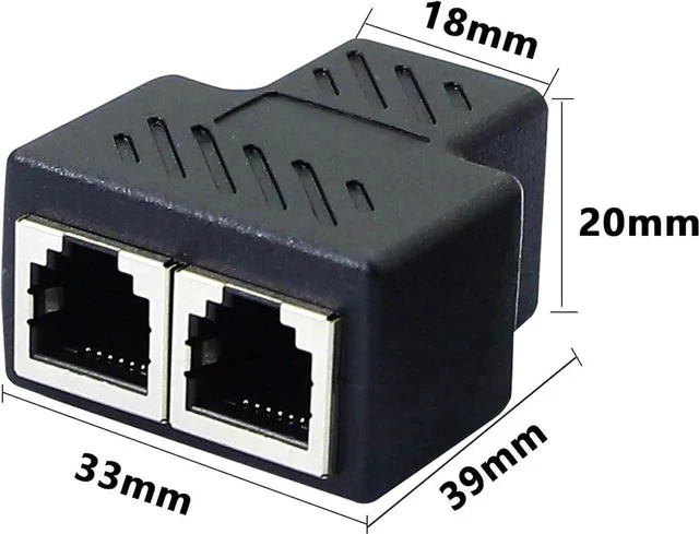 Alt view image 3 of 6 - Phone Jack Splitter RJ11 Female to 2 Female 6P6C Telephone Inline Coupler Telephone Extension Adapter for Landline Fax Machine (1 to 2) 2pcs