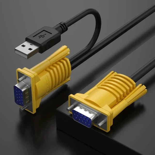 Alt view image 2 of 6 - MT-VIKI 2-in-1 VGA USB KVM Cable, 16FT Integrated VGA & USB KVM Cord for KVM Switch, 2 Pack