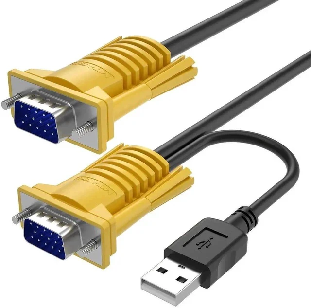Alt view image 5 of 6 - MT-VIKI 2-in-1 VGA USB KVM Cable, 16FT Integrated VGA & USB KVM Cord for KVM Switch, 2 Pack