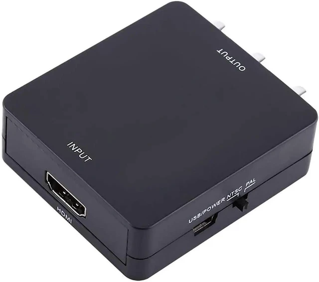 Alt view image 5 of 5 - PUSOKEI Digital HDMI to RCA,HD Video Converter, 720p/1080p Mini HDMI to RCA Composite Video Audio AV CVBS Adapter Converter,Support NTSC/PAL Format (Black)