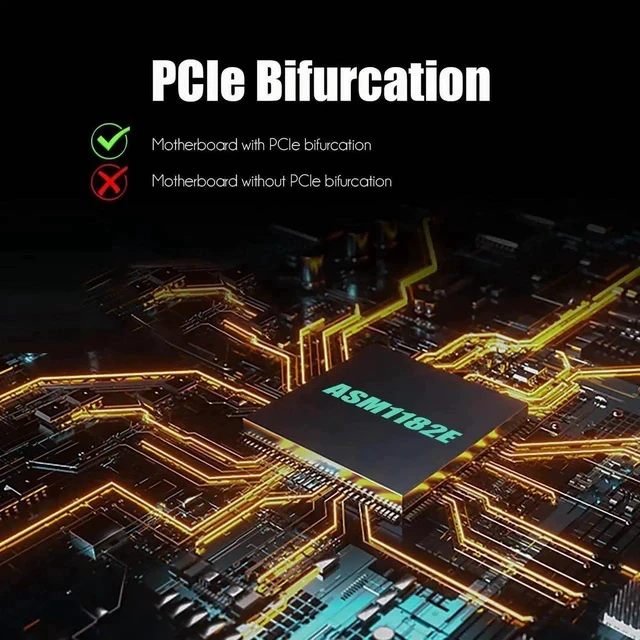 Alt view image 7 of 7 - PA21 Dual M.2 NVMe to PCIe 4.0 X8 Adapter Without PCIe Bifurcation Function, Support 22110/2280/2260/2242/2230 Size (PCIe Bifurcation Motherboard is Required)
