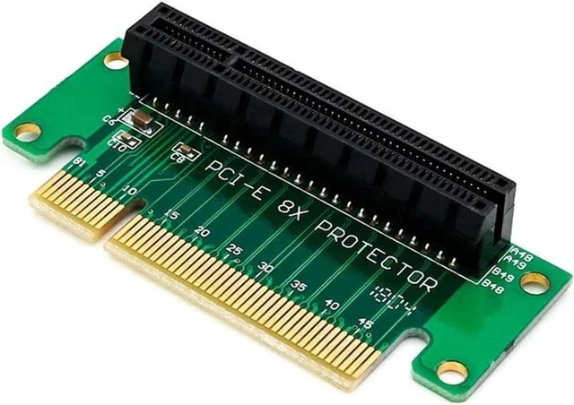 Alt view image 2 of 4 - PCI- Express 8X Riser Card 90-Degree Left-Angle Adapter Card 1U Height Computer Server PCIe Socket Adapter