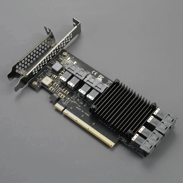 Alt view image 6 of 7 - ST538 8-Port SFF-8643 to PCIE 3.0 X16 Adapter Card with PEX8749 Controller for High-Density U.2/U.3/M.2 NVMe RAID Storage Solution