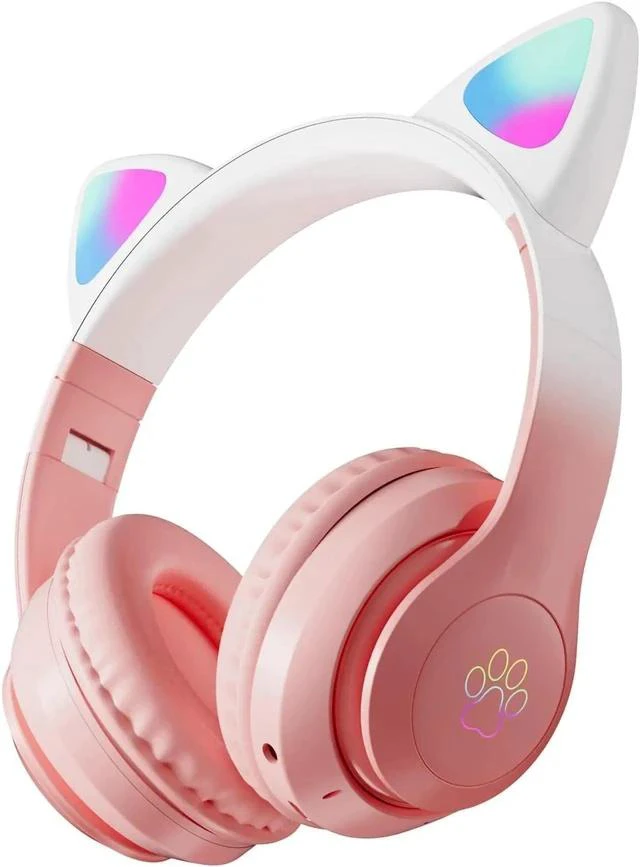 Main image of Gemdeck Wired Headphones Cute Cat Ear Headset Bluetooth Foldable Headphones Gift