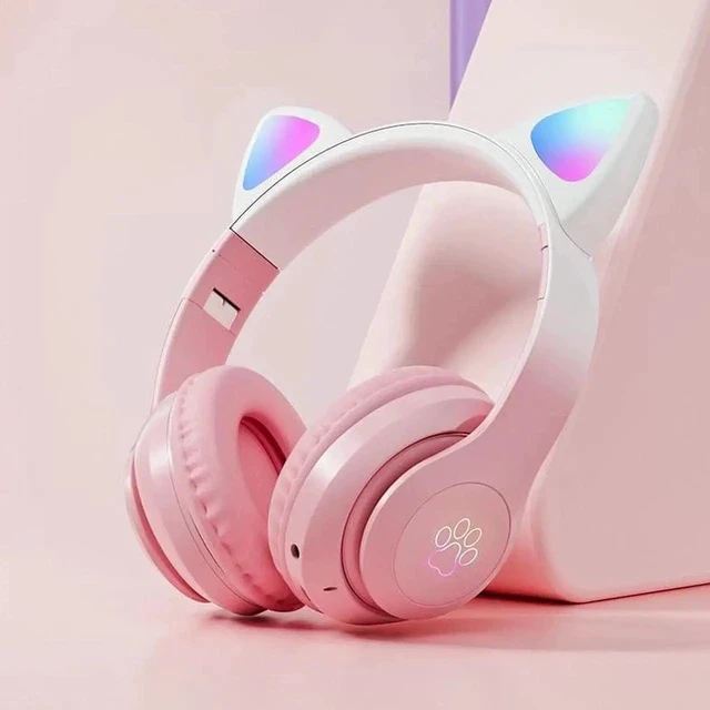 Alt view image 2 of 5 - Gemdeck Wired Headphones Cute Cat Ear Headset Bluetooth Foldable Headphones Gift
