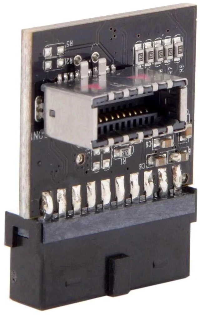 Alt view image 5 of 7 - 19/20Pin Motherboard Header to USB 3.1 Type-E Front Panel Adapter with Built-in Signal Chip, Internal USB-C Front Panel Convertor for DIY PC Gaming Cases, ASUS, MSI, Gigabyte, Dell, HP, Lenovo Motherb