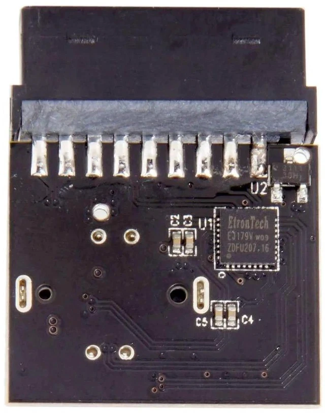 Alt view image 6 of 7 - 19/20Pin Motherboard Header to USB 3.1 Type-E Front Panel Adapter with Built-in Signal Chip, Internal USB-C Front Panel Convertor for DIY PC Gaming Cases, ASUS, MSI, Gigabyte, Dell, HP, Lenovo Motherb