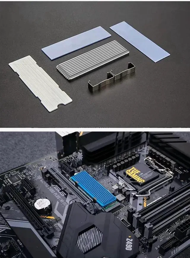 Alt view image 4 of 5 - M.2 heatsink 2280 SSD Heat Sink, Only Support Single-Sided 2280 M.2 SSD, with Thermal Silicone Pad for PS5 PCIE NVME M.2 SSD or NGFF SATA M.2 SSD Computer and PC, Silver
