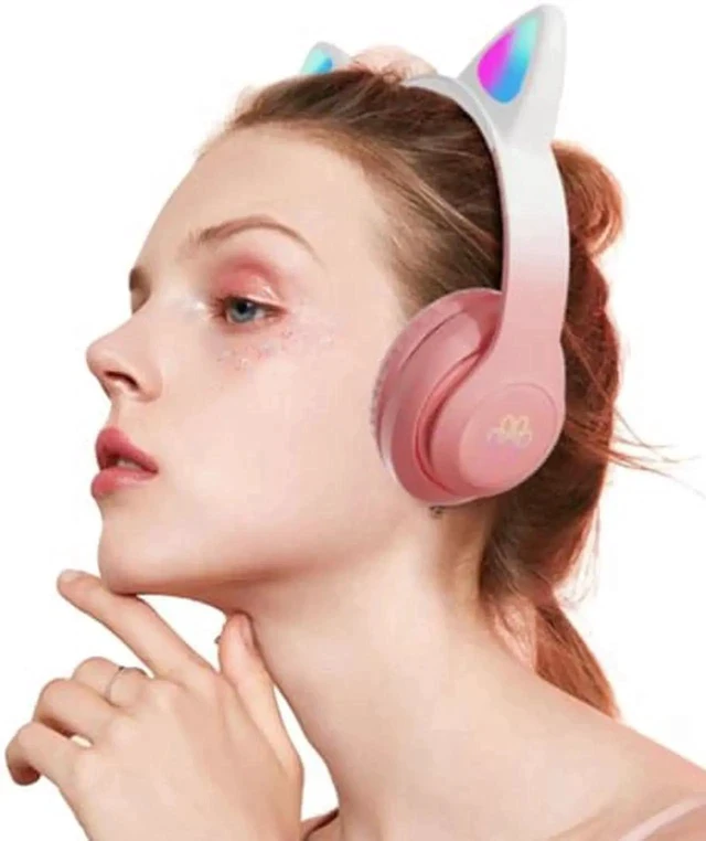 Alt view image 4 of 5 - Gemdeck Wired Headphones Cute Cat Ear Headset Bluetooth Foldable Headphones Gift