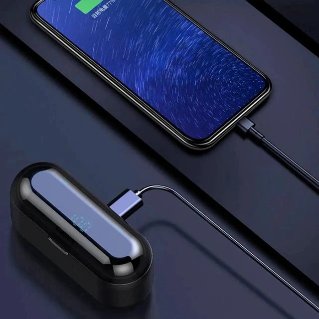 Alt view image 3 of 5 - Gemdeck Bluetooth Wireless Headphones In-Ear Earphones Earbuds With Led Display Black