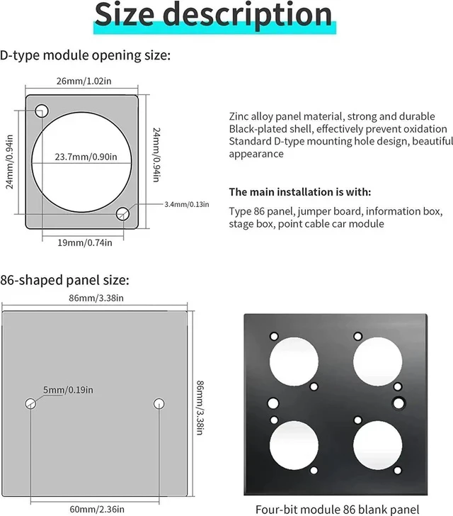 Alt view image 2 of 6 - D Type Panel Mount Adapter Coupler USB Type C 3.1 Female to Female Panel Fixed Pass Through Module Extension Converter Data Transmission for Audio Video Network Equipment