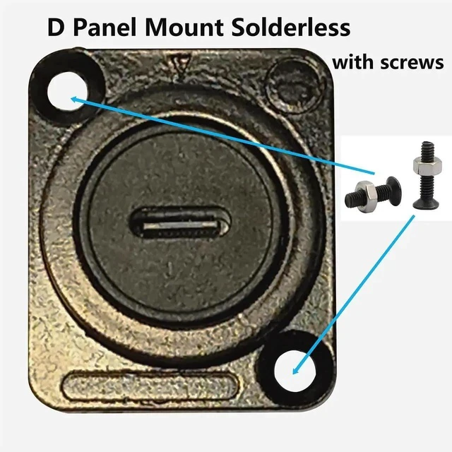 Alt view image 3 of 6 - D Type Panel Mount Adapter Coupler USB Type C 3.1 Female to Female Panel Fixed Pass Through Module Extension Converter Data Transmission for Audio Video Network Equipment