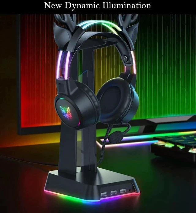 Alt view image 6 of 6 - Gemdeck RGB Cat Ear Headphone, Upgraded Wireless & Wired Gaming Headset with Attachable HD Microphone Black