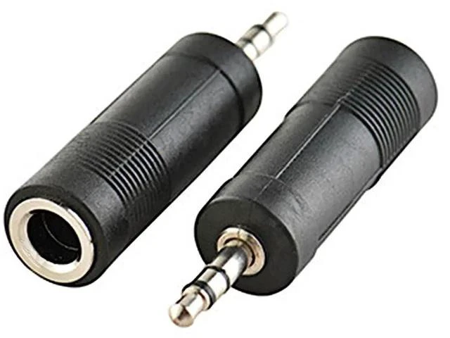 Main image of 3.5mm 3 Pole Male Plug to 6.35mm Female Stereo Jack Audio Adapter 1/4 inch Female to 1/8 inch Male Headphone Microphone Converter Connector 2-Pack