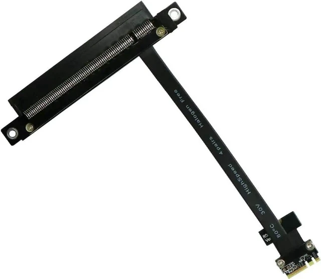 Alt view image 2 of 5 - ADT-LINK M.2 WiFi A.E Key A+E to PCI-e 4X x4 Riser Extender Adapter Card Ribbon Gen3.0 Cable AE Key A E for PCIE 3.0 x1 x4 x16 M2 Card (100cm,R52SL)