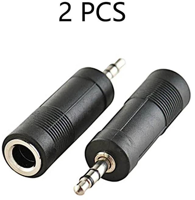 Alt view image 3 of 6 - 3.5mm 3 Pole Male Plug to 6.35mm Female Stereo Jack Audio Adapter 1/4 inch Female to 1/8 inch Male Headphone Microphone Converter Connector 2-Pack