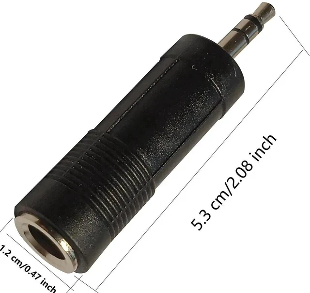 Alt view image 4 of 6 - 3.5mm 3 Pole Male Plug to 6.35mm Female Stereo Jack Audio Adapter 1/4 inch Female to 1/8 inch Male Headphone Microphone Converter Connector 2-Pack