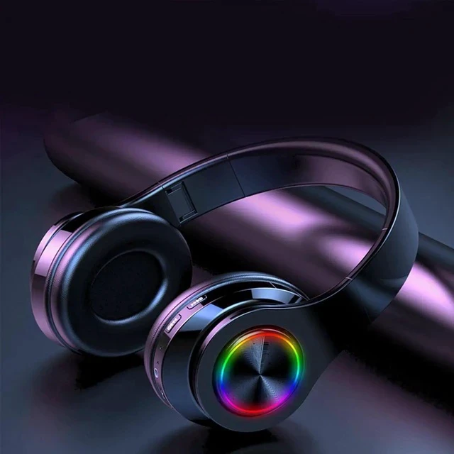 Alt view image 2 of 7 - Gemdeck Bluetooth Headphones, Foldable Wireless and Wired Stereo Headset Micro SD/TF, FM for Cell Phone,PC blackred