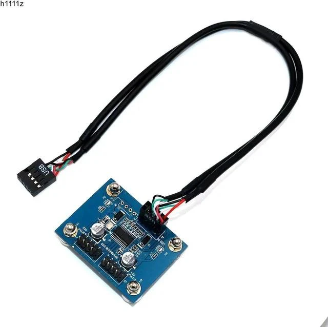 Main image of 1X2 Motherboard USB 2.0 9pin Header 1 to 2 Extension Hub Splitter Adapter-Converter MB USB 2.0 Male to 2 Male-30CM 9-pin Cable