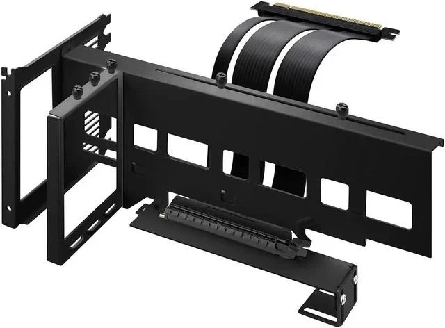 Main image of Vertical PCIe 4.0 GPU Mount Bracket Graphic Card Holder with 5V 3 Pin ARGB LED Module, Video Card VGA Support Kit with PCIe 4.0 X16 Gen4 17cm/6.69in Riser Cable 90 Degree Right Angle (Black)